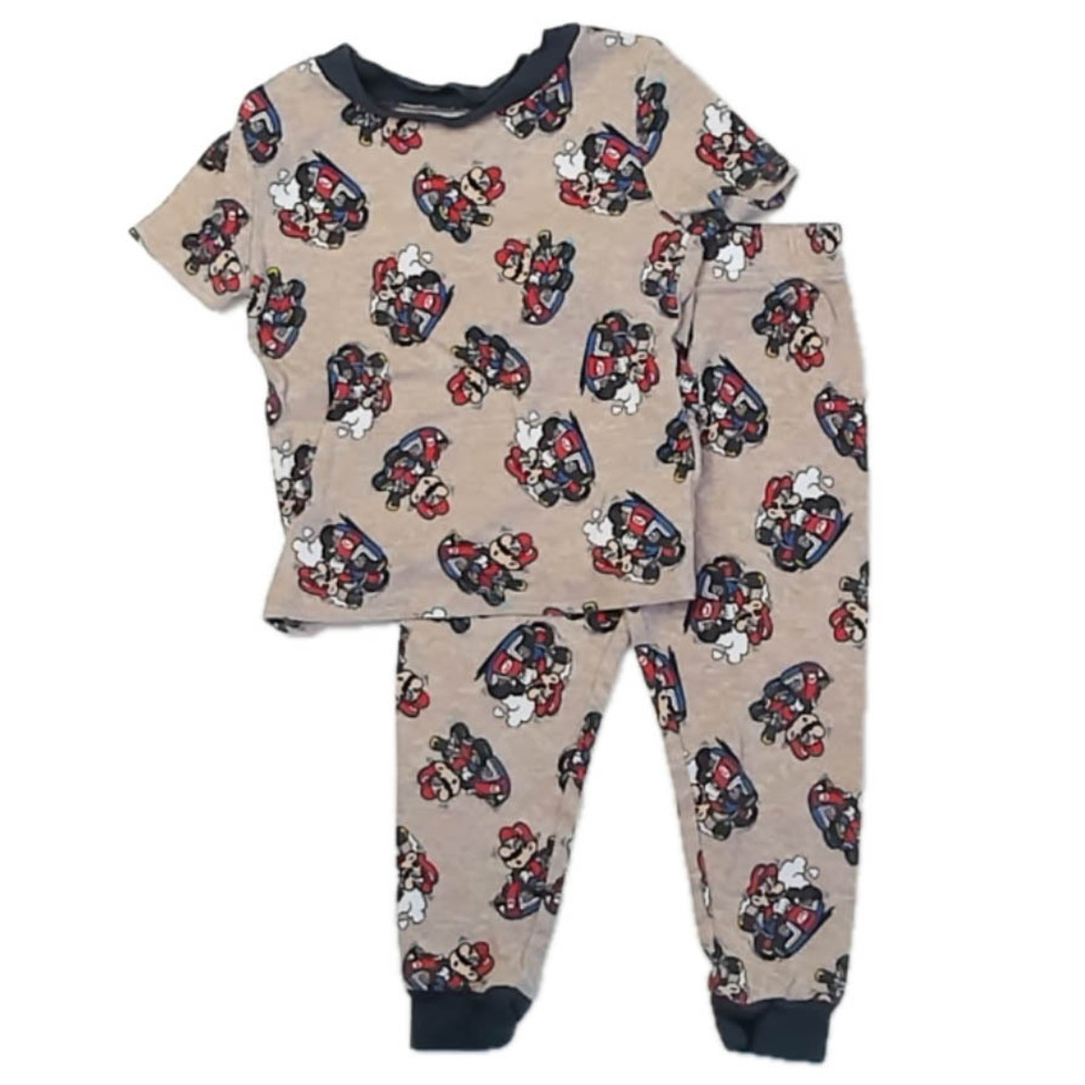Mario Kart Boys Tan | Navy 2-piece Pajamas size: 2T